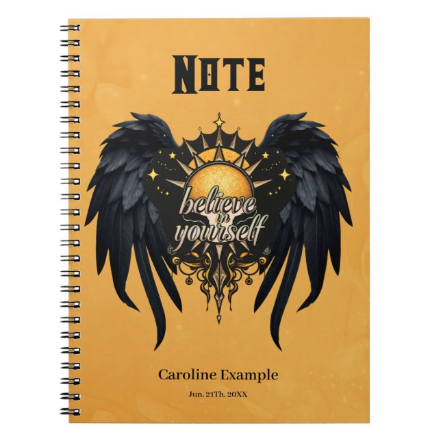 Caderno Espiral Acredite em si mesmo, uma carta (Frente)