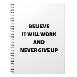 Caderno Espiral Acredite que vai funcionar e nunca desistir