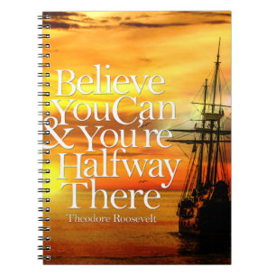 Caderno Espiral Acredite que você pode citações inspiradas do