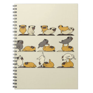 Caderno Espiral Acroioga com o Pug Pose Yoga