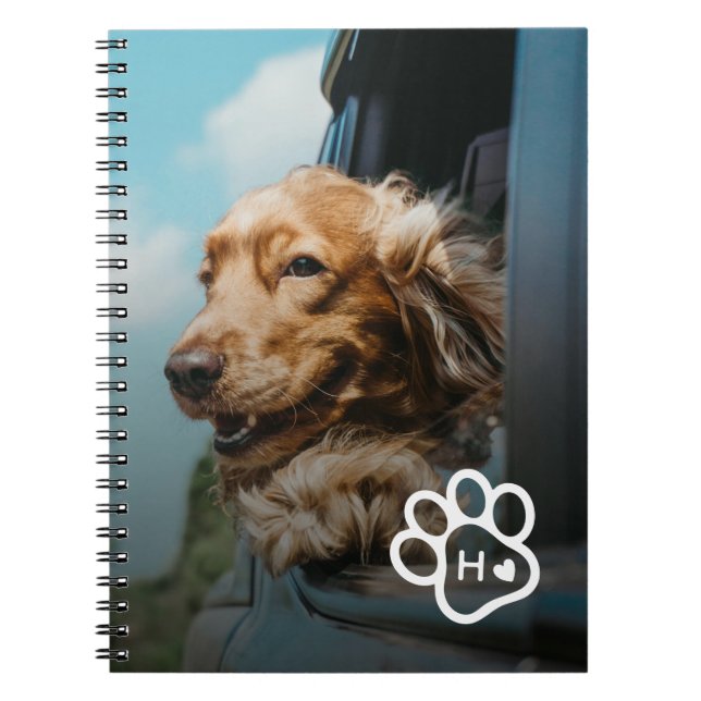 Caderno Espiral Add Your Own Photo Dog Pets Monogram (Frente)