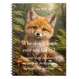 Caderno Espiral Add your photo and text Modern fine art fox cute