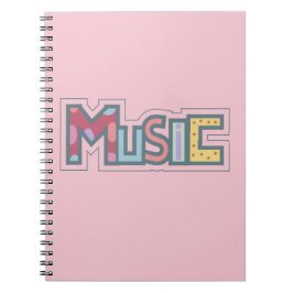 Caderno Espiral adesivo colorido de música