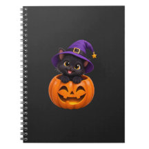 Adesivo de Halloween de Gatinho Preto Fofo Bruxa A