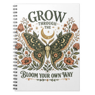 Caderno Espiral Adesivo Floral de Mariposa Celestial
