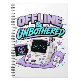 Caderno Espiral Adesivo Retro Offline e Sem Perturbações