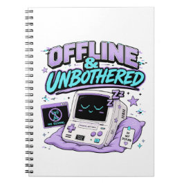 Caderno Espiral Adesivo Retro Offline e Sem Perturbações