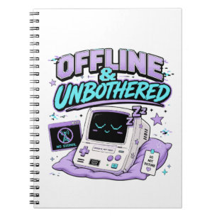 Caderno Espiral Adesivo Retro Offline e Sem Perturbações