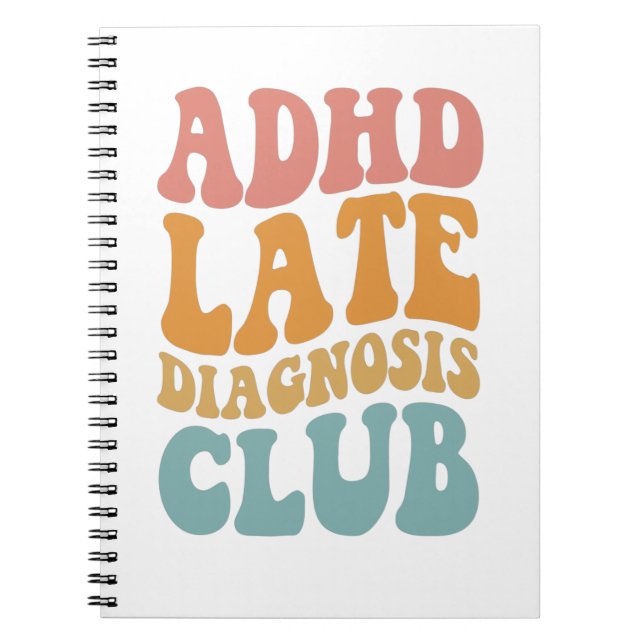Caderno Espiral AdHD: Diagnóstico tardio Clube Funny Neurodiversit (Frente)