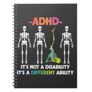 Caderno Espiral ADHD não incapacitante Diferente habilidade Esque