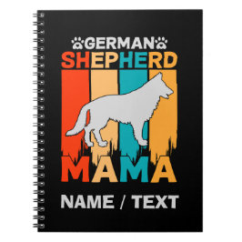 Caderno Espiral Adicionar German shepherd de nome MAMA, azul casta