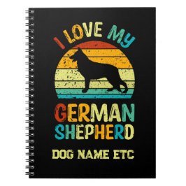 Caderno Espiral Adicionar Nome - Adoro Meu Cachorro German shepher