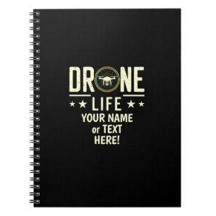 Caderno Espiral Adicionar Nome, Alterar Texto, Vida do Drone