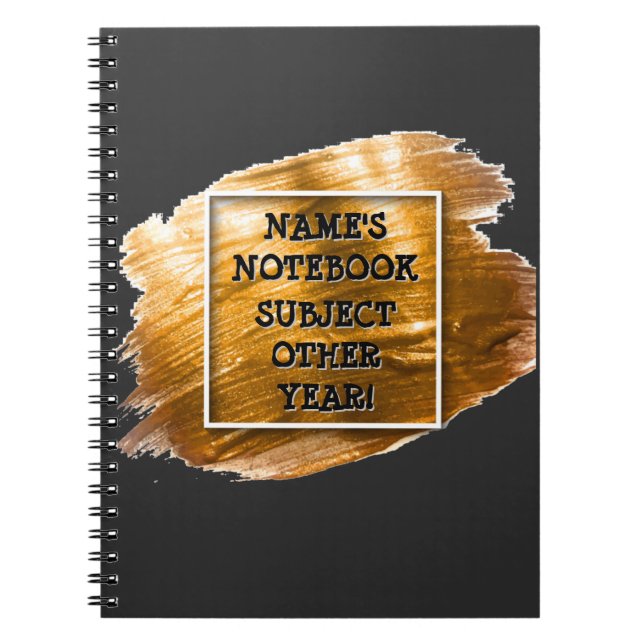Caderno Espiral Adicionar Nome Editar Objeto de Texto 20xx Traço D (Frente)