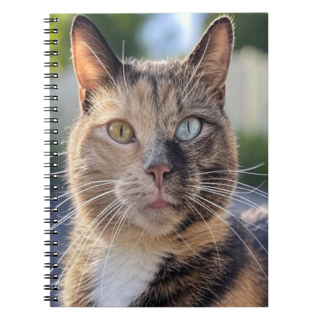 Caderno Espiral Adicionar Personalização de Foto de Cat (Frente)