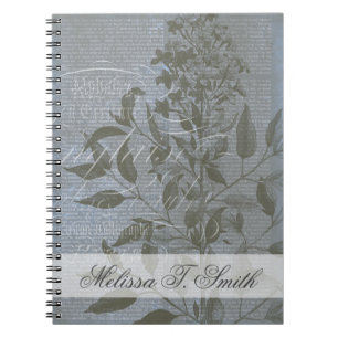 Caderno Espiral Adicionar Seu Nome Fleur de Bleu I