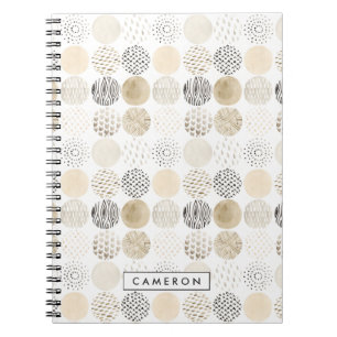 Caderno Espiral Adicionar Seu Nome Padrão neutro do círculo Abs