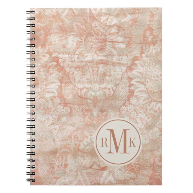 Caderno Espiral Adicionar suas Iniciais | Garnet Weft (Frente)