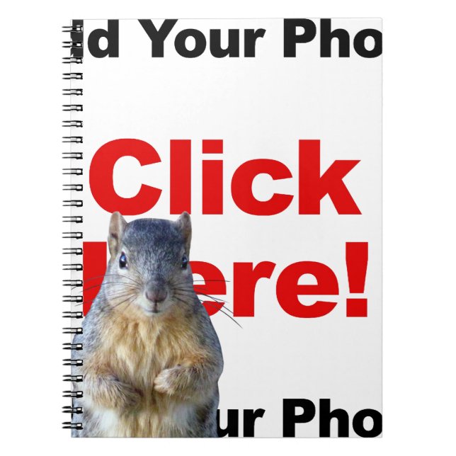 Caderno Espiral Adicionar Um Esquilo Personalizado (Frente)