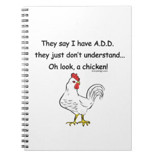 Caderno Espiral ADICIONE o humor da galinha