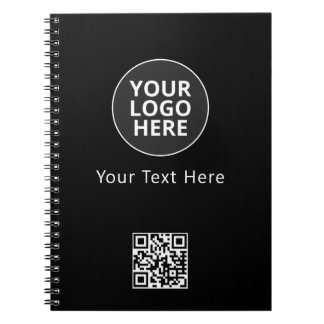 Caderno Espiral Adicione o seu texto aqui Modelo Notebook preto