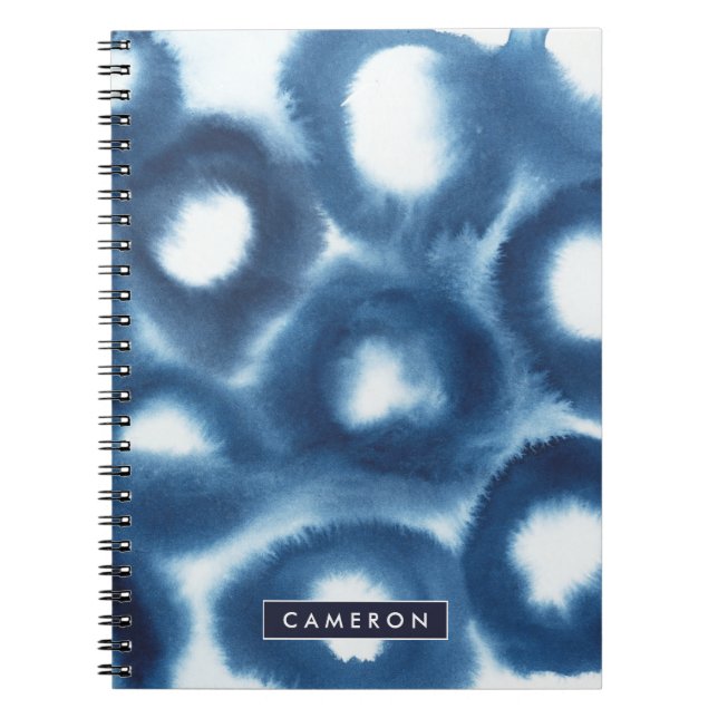 Caderno Espiral Adicione seu nome | Círculos de Impressão de Aquar (Frente)