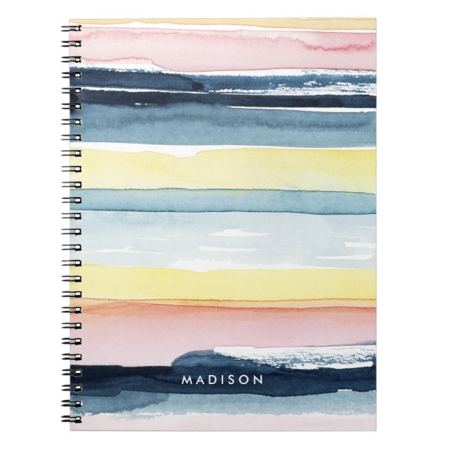 Caderno Espiral Adicione seu nome | Fluxo Sunset I (Frente)