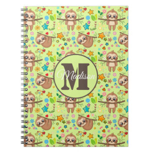 Caderno Espiral Adicione seu nome Padrão De Lama Floral Engraç