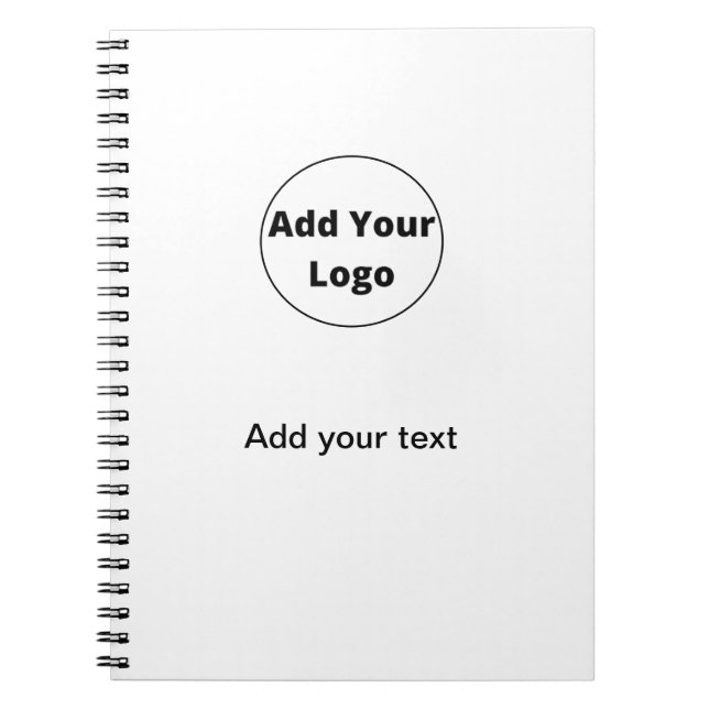 Caderno Espiral adicione seu texto simples e mínimo personalizado  (Frente)