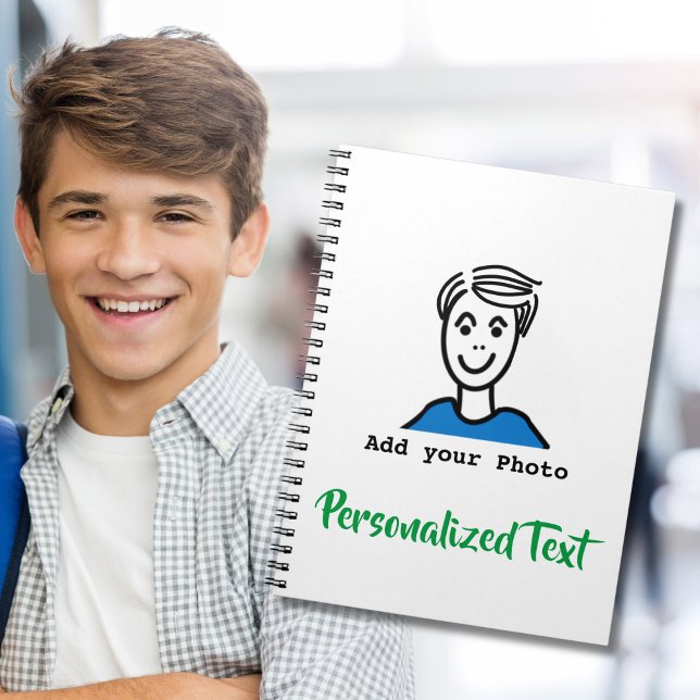 Caderno Espiral Adicione sua foto | Personalizar texto | Faça seu (Criador carregado)