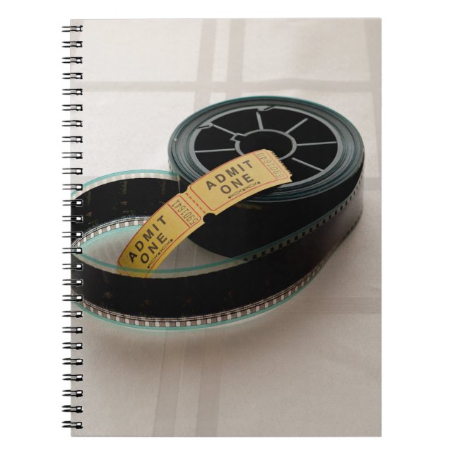 Caderno Espiral Admit One Ticket and Film Reel (Frente)