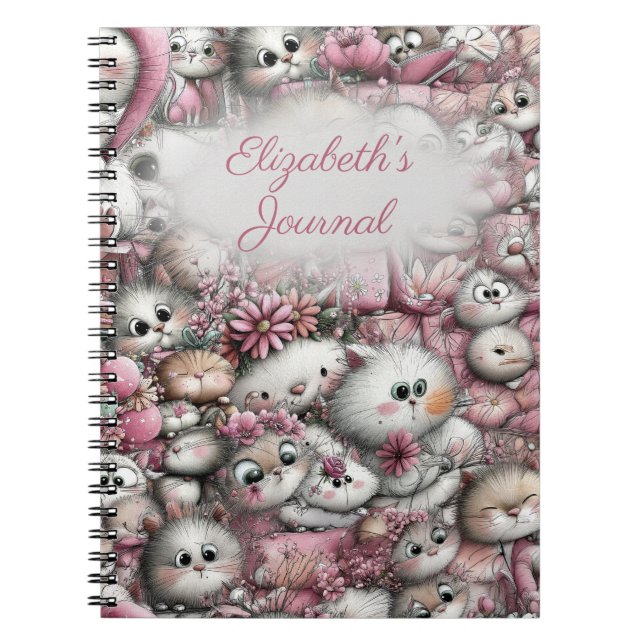 Caderno Espiral Adorable Cats Collage Spiral Notebook (Frente)