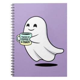 Caderno Espiral Adorable Ghost Cute Halloween Illustration