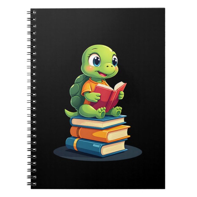 Caderno Espiral Adorable Turtle Reading Books (1) (Frente)