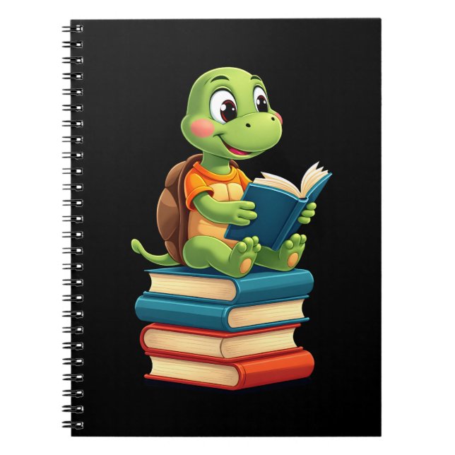 Caderno Espiral Adorable Turtle Reading Books (4) (Frente)