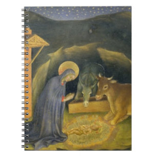 Caderno Espiral Adoração do Altarpiece dos Magi; predel da mão
