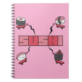 Caderno Espiral Adoramos Sushi - Sushi Love - ASL ILY Obsession