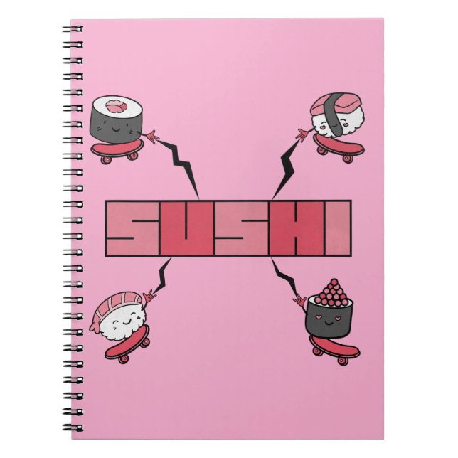 Caderno Espiral Adoramos Sushi - Sushi Love - ASL ILY Obsession (Frente)