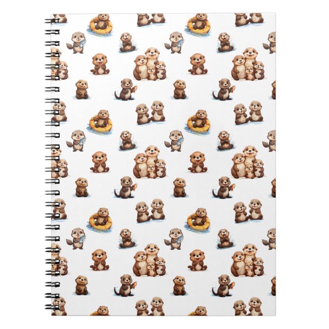 Caderno Espiral Adoráveis Otters! (Frente)