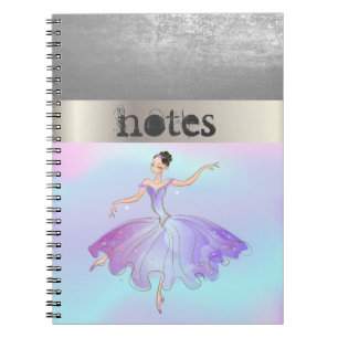 Caderno Espiral Adorável Bailarina Holográfica Elegante