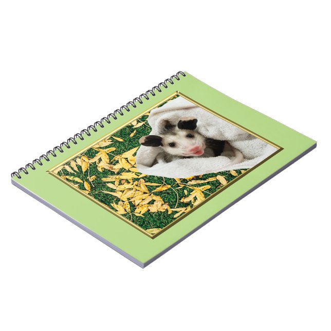 Caderno Espiral Adorável Bebê Gambá Doce (Left Side)