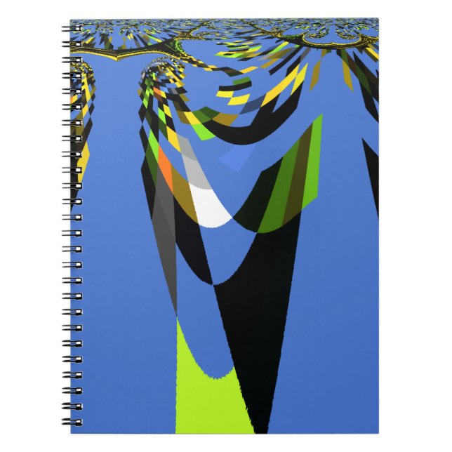 Caderno Espiral Adorável Blue African Tribal Motif Pattern Art Imp (Frente)