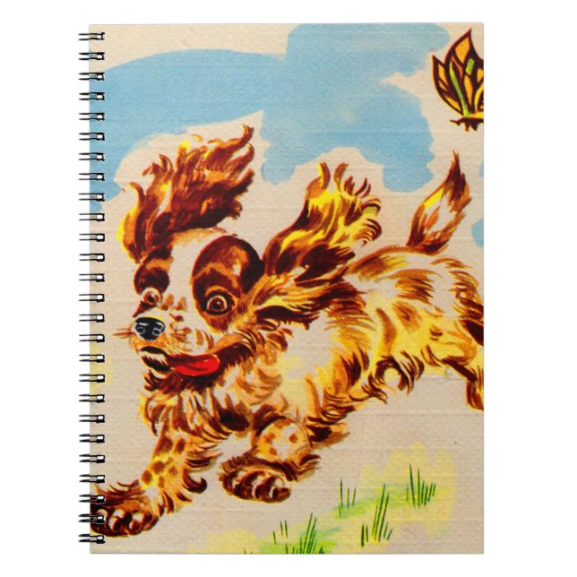 Caderno Espiral adorável cachorrinho em fuga (Frente)