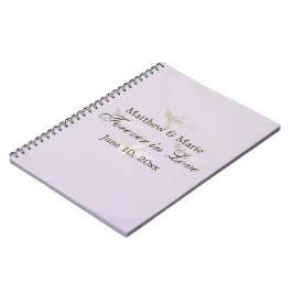 Caderno Espiral Adorável Casamento de Hummingbird para sempre no A