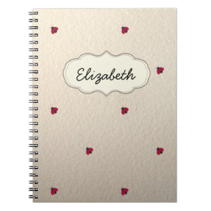 Caderno Espiral Adorável Fofo,Joaninhas,Luminoso-Personalizado