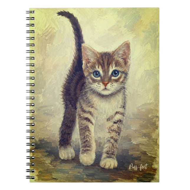 Caderno Espiral Adorável Gatinho Malhado  (Frente)