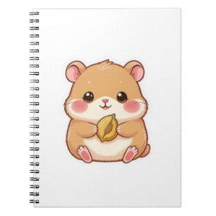 Caderno Espiral Adorável Kawaii Chibi Hamster