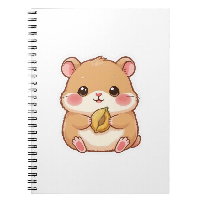 Caderno Espiral Adorável Kawaii Chibi Hamster (Frente)