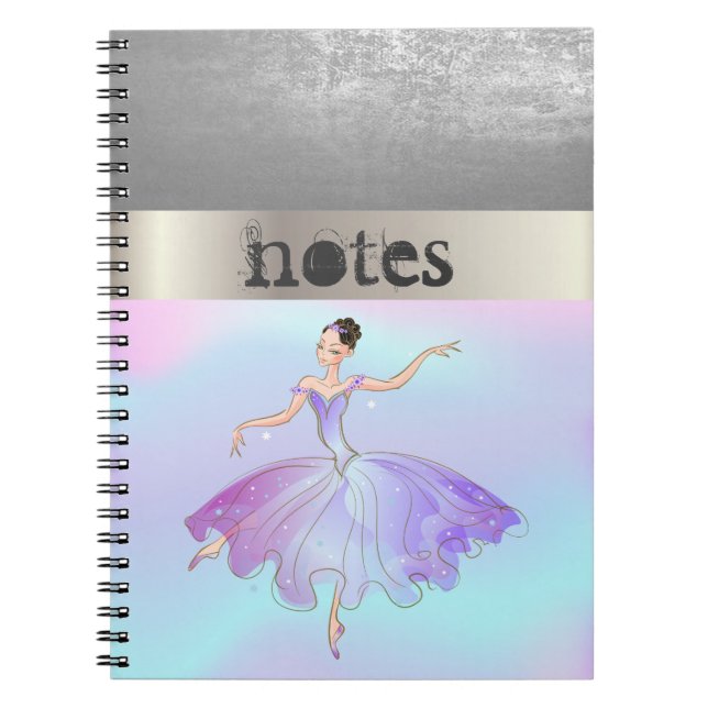 Caderno Espiral Adorável Na moda Ballerina Holographic (Frente)