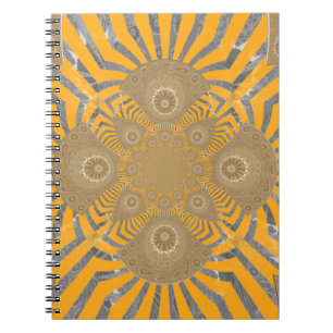 Caderno Espiral Adorável padrão simétrico africano surpreendente d